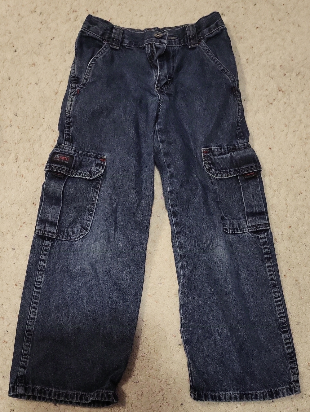 Wrangler Kids Denim Cargo Jeans in Dark Blue